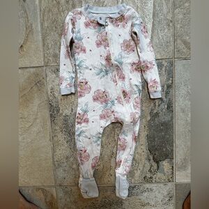 Burt’s Bees Baby Girl floral Footed Zip-up Sleeper